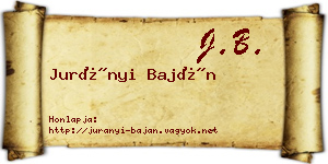 Jurányi Baján névjegykártya